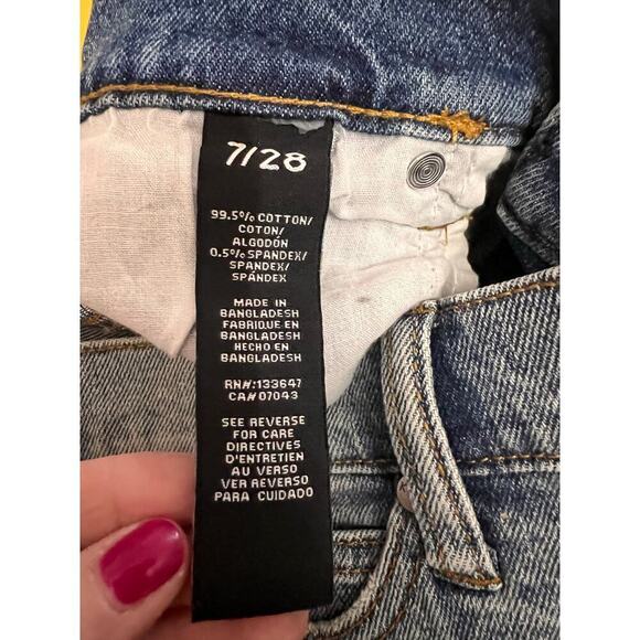 Kendall + Kylie The Icon Short High Rise Distressed Cut Off Denim Jean Shorts 28 - Picture 5 of 9